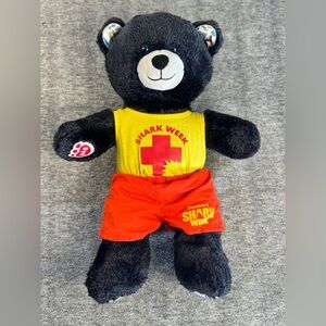 Build-A-Bear Workshop Black Bear Plush Discovery Channel Shark Week Lifeguard